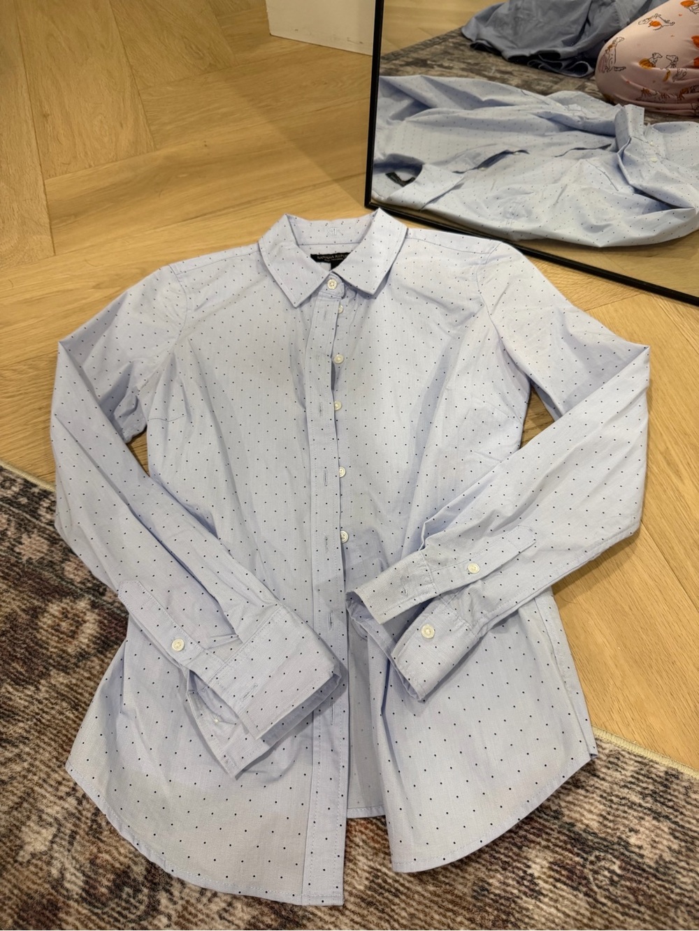Banana Republic Light Blue Micro-Dot Button-Down Shirt
